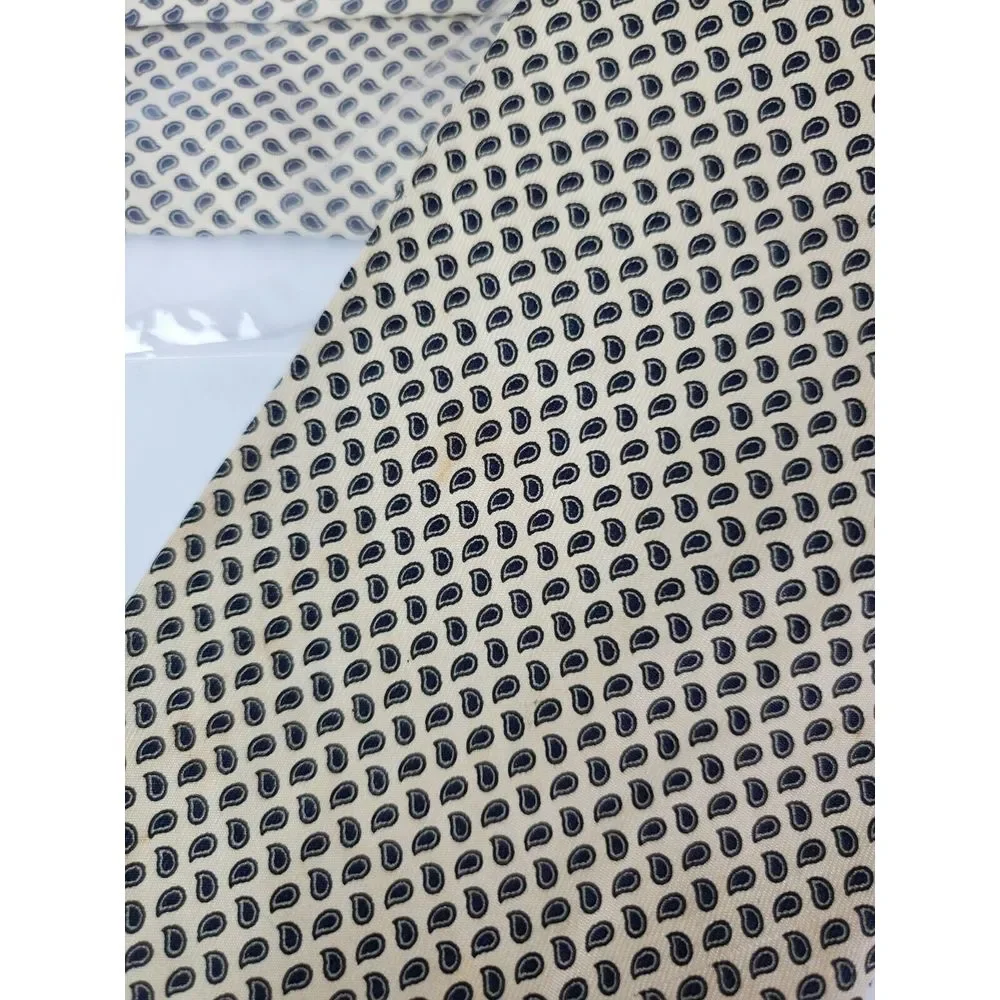 NWOT J Crew Men's Silk Necktie Yellow Green Paisley Print‎ Preppy